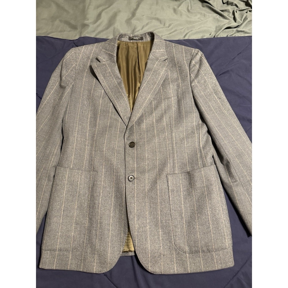 Banana Republic Vitale Barberis 42R Blazer Wool Gray Stripe Jacket‎
